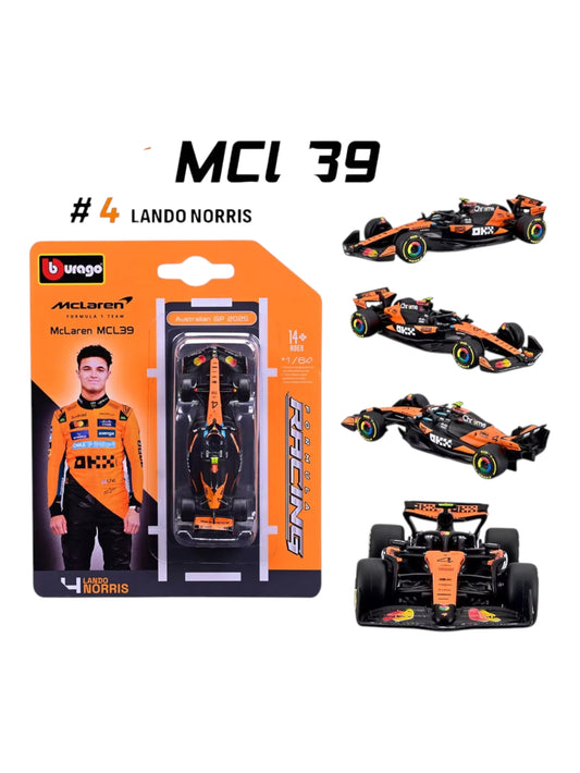 Bburago 2025 formula 1 (f1) Lando norris no 4 1:64 Scale (blister pack)