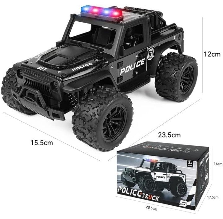 TOY BOL 1:16 Scale RC Police Truck with 2WD, Shock Absorbers, Rubber Tires, LED Light & Police Sound Speed 20 KM/H No,TB-RC08