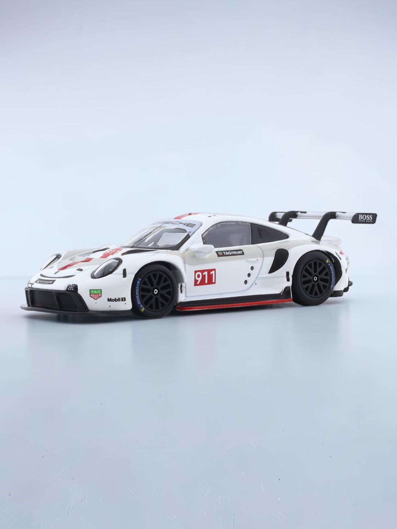 Bburago Porsche 911 RSR 1:43 Scale Diecast Model Car | White Racing Edition