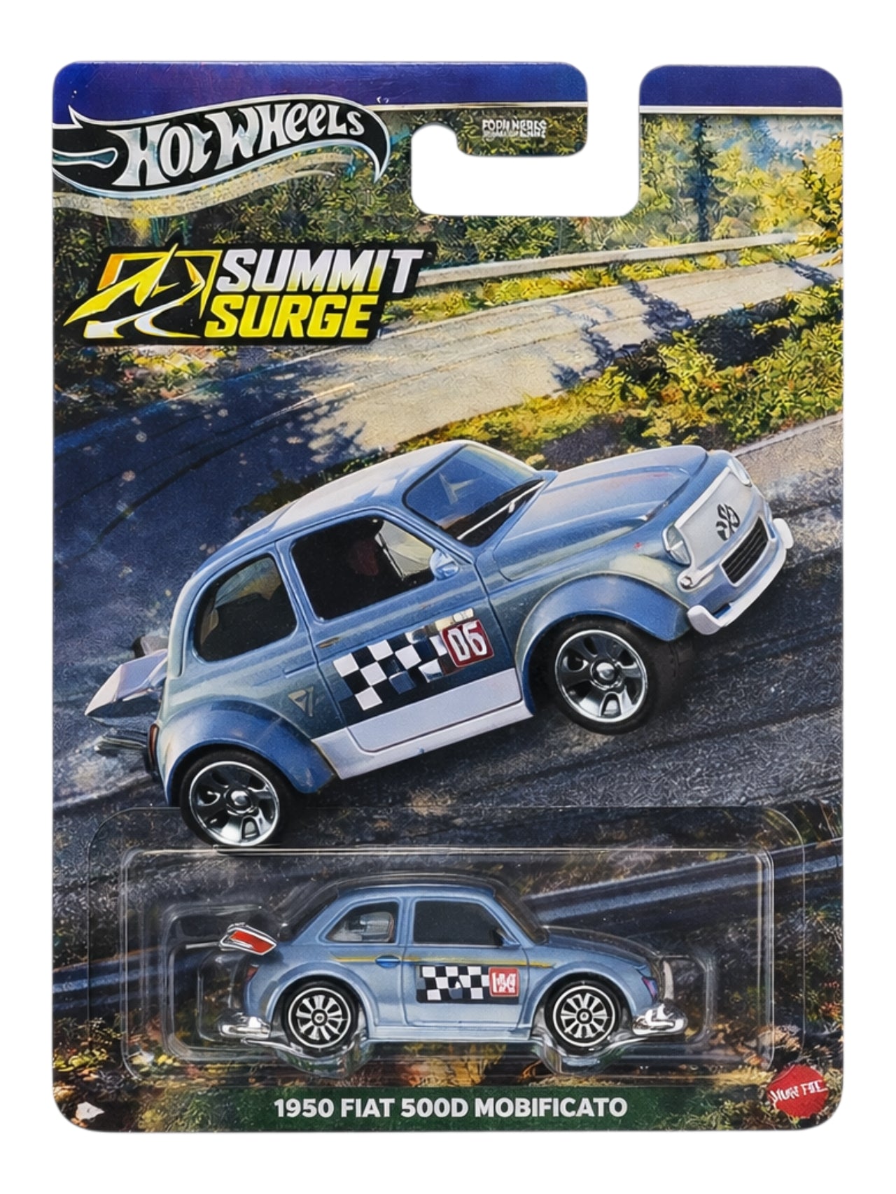 HotWheels Silver Series Summit Surge '60S Flat 500D Modificado Imported Card Art 1:64 Scale