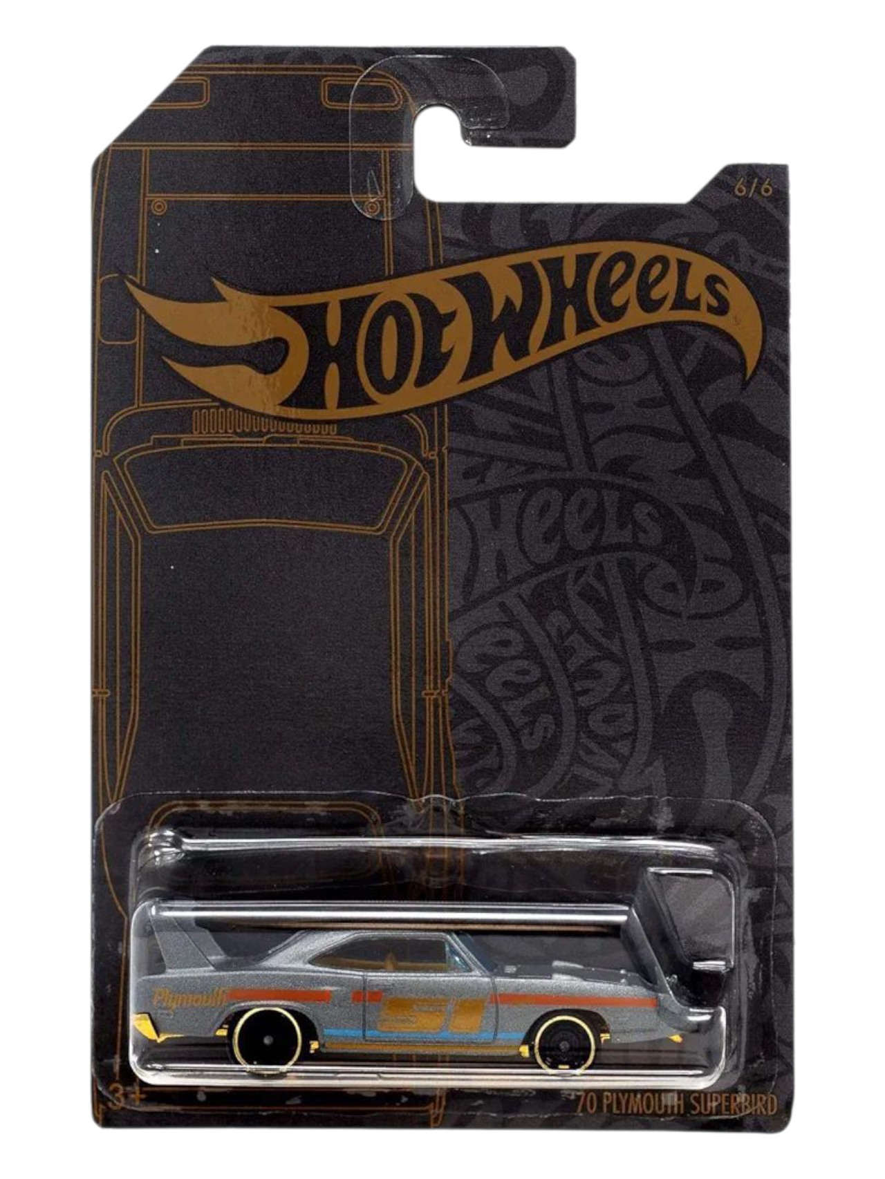 HotWheels 2019 Satin and Chrome 51st Anniversary 70 Plymouth Superbird Imported Mainline Card Art 1:64 Scale