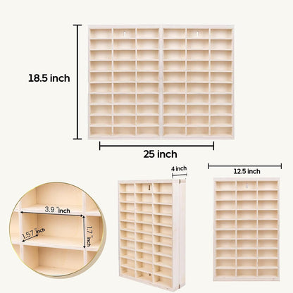 Foldable Wooden 60 Compartment Car Storage Case With Acrylic Cover for 1:64 Scale