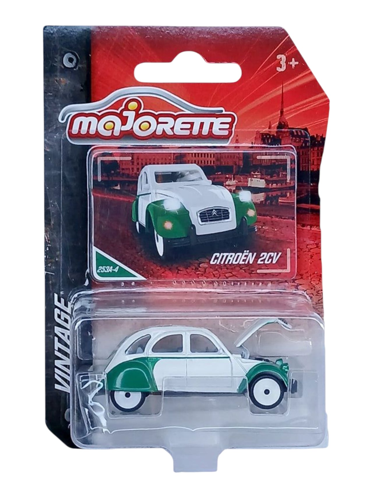 Majorette Citroën 2CV Classic Die-Cast Car – White & Green Vintage Model 1:64 Scale