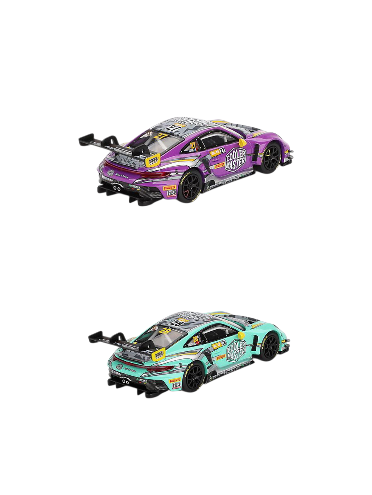 Mini GT Porsche 911 GT3 R (2023 FIA GT World Cup 70th Macau Grand Prix HubAuto Racing) Combo 1:64 Scale