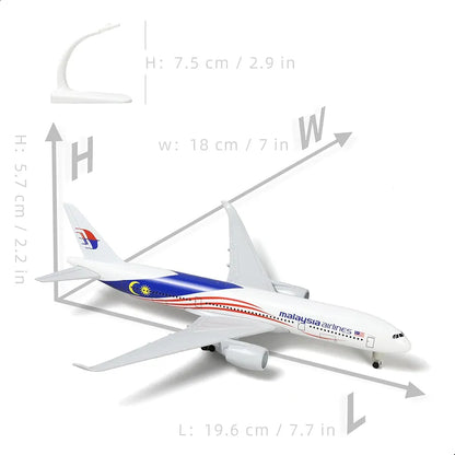 Aircraft Malaysia Airlines Airbus Display Stand With Landing Wheels Diecast Model 20cm Scale (No. 325)Airplane