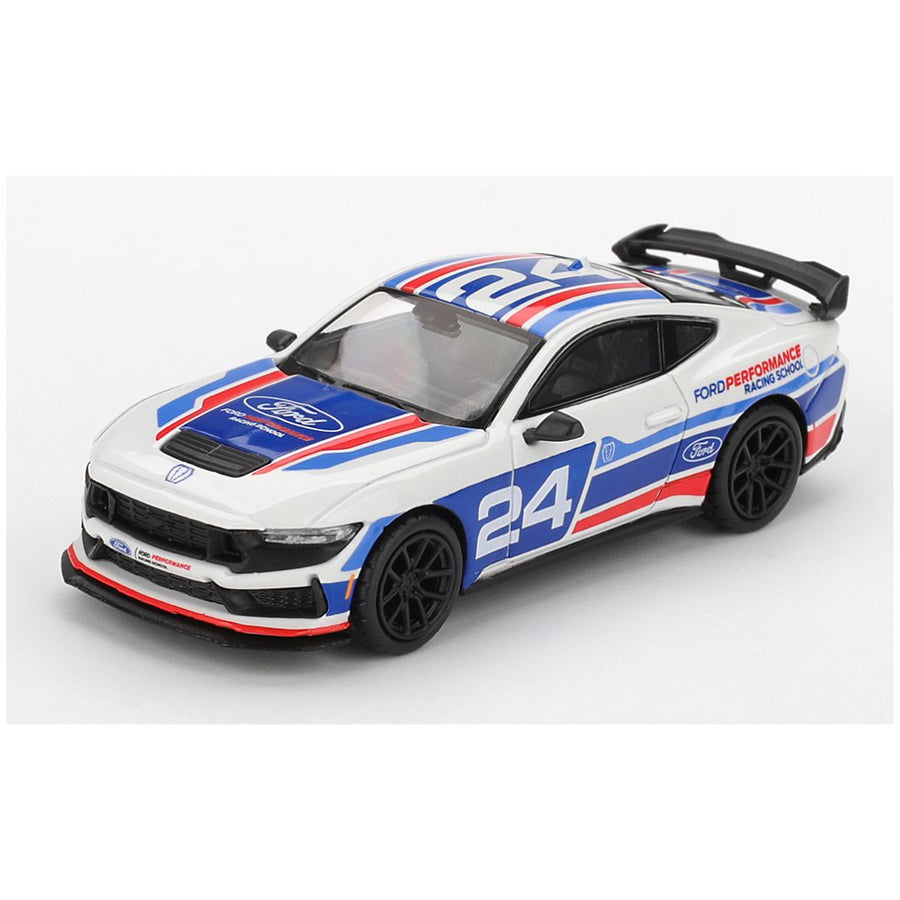 Mini GT #1172: Ford Mustang Dark Horse #24 Ford Performance Racing School Imported 1:64 Scal Box And Blister