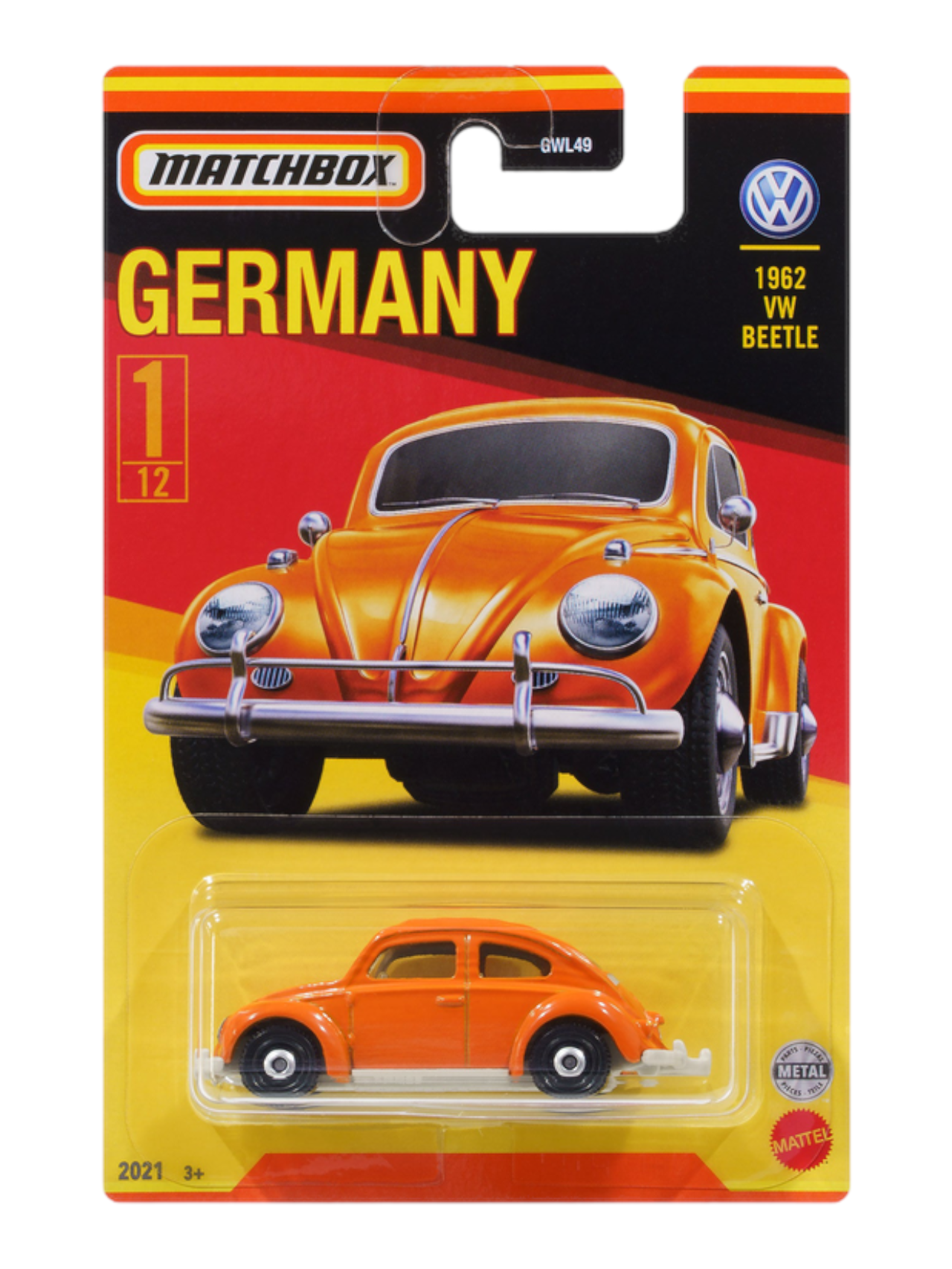 Matchbox Germany 1962 VW Beetle no 1/12 Imported Mainline 1:64 Scale