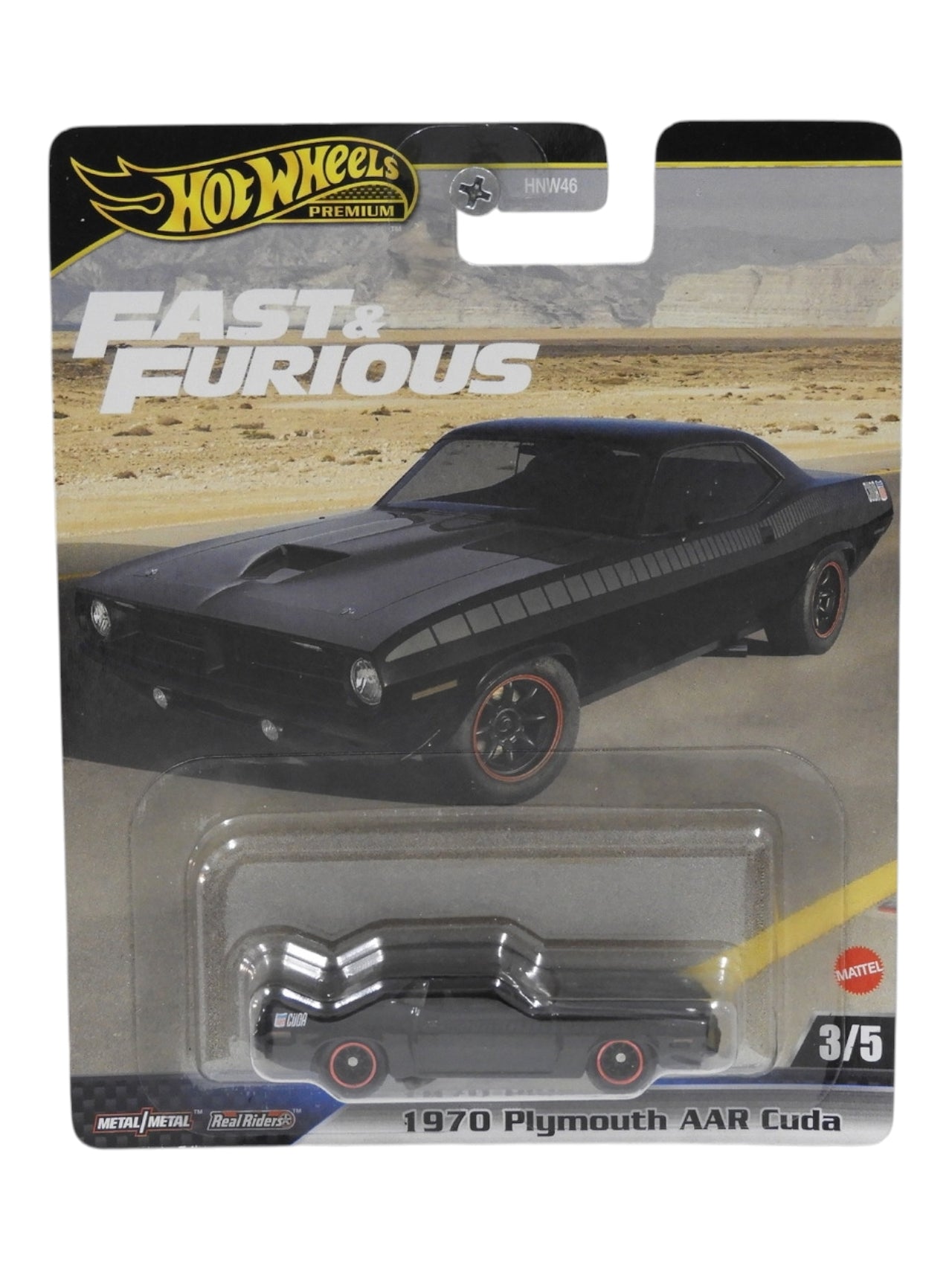Hotwheels Fast & Furious 1970 Plymouth AAR Cuda Imported Premium 1:64 Scale