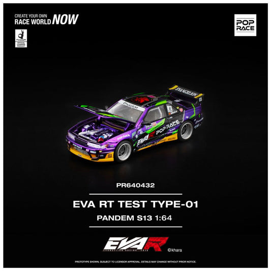 Pop Race PR64-432 Eva Rt Test Type-01 Pandem S13 1:64 Scale
