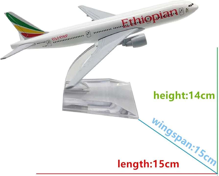 Aircraft Model 16cm Aircraft Ethiopian Cargo B777F Alloy Plane Model (code-139)