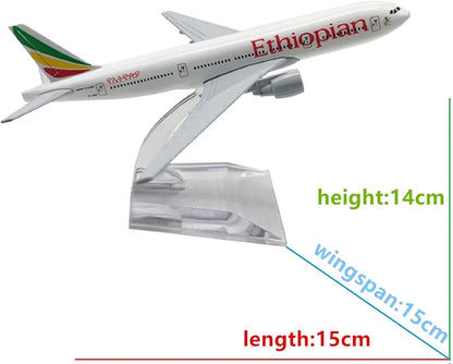 Aircraft Model 16cm Aircraft Ethiopian Cargo B777F Alloy Plane Model (code-139)