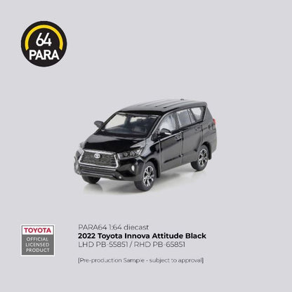 Para64 2022 Toyota Innova Attitude Black Global Exclusive Imported 1:64 Scale