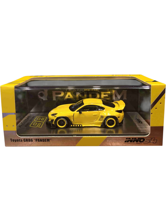 INNO64 TOYOTA GR86 "Pandem" 1:64 Scale Diecast Car Widebody Custom IN64-GR86P-YL