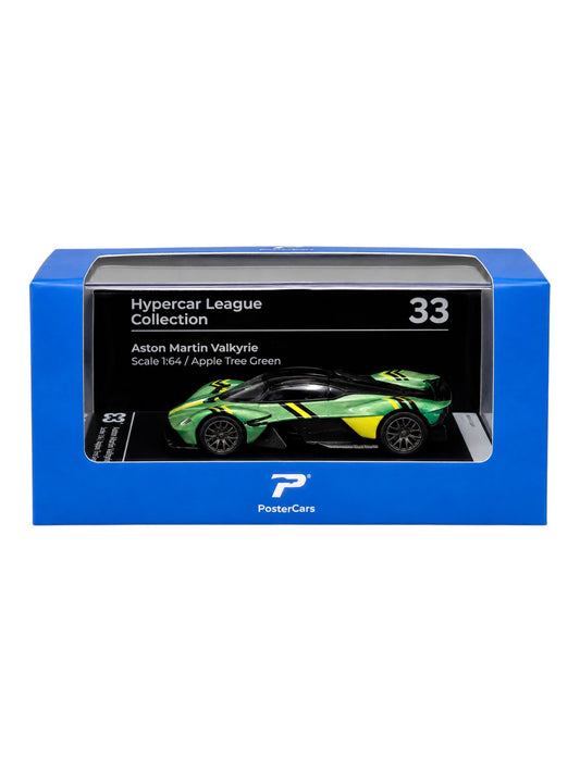 Postercars 'Aston Martin Valkyrie 1:64 Scale (No.33) Apple Tree Green Diecast Model