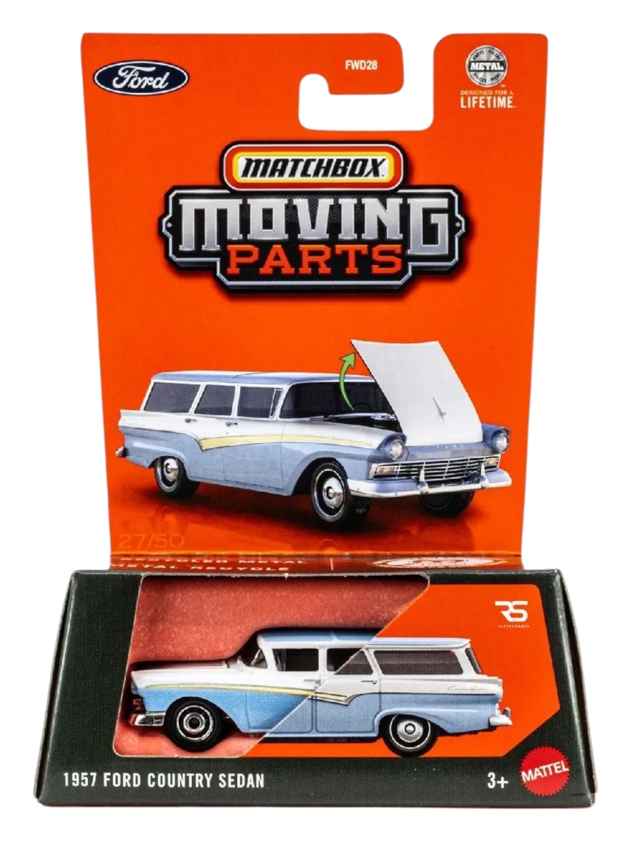 MatchBox moving parts 1957 Ford country sedan  1:64 Scale