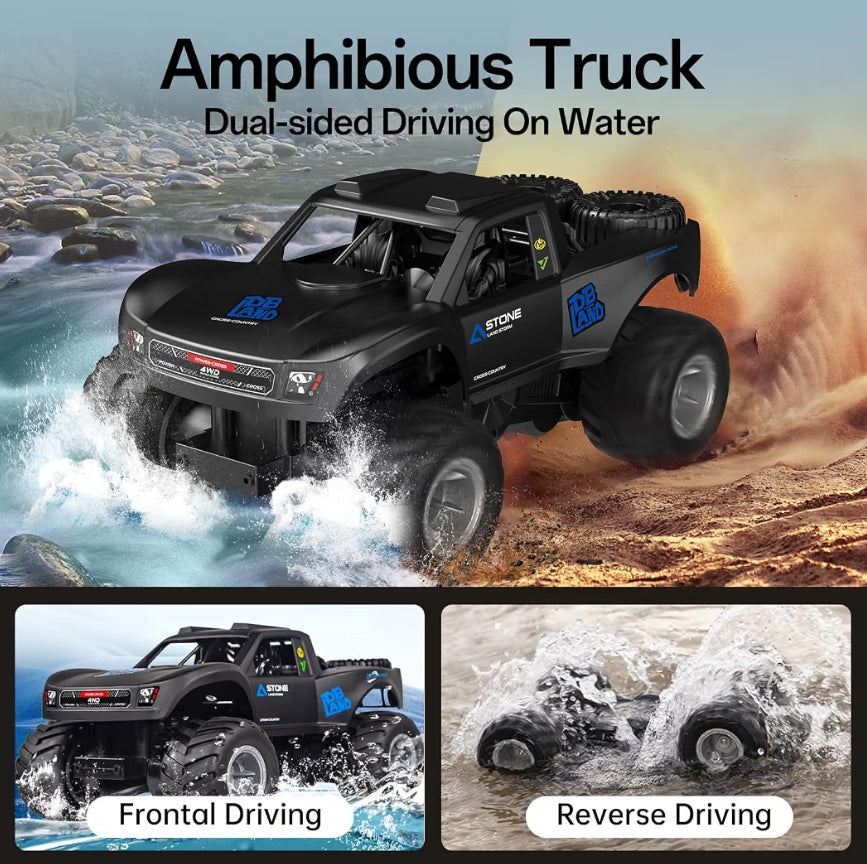 Remote Control Cars For Kids, Land & Water Off-Road Monster Truck for Boys, 4WD RC Stunt Car Scale 1:16 | Code: Q156