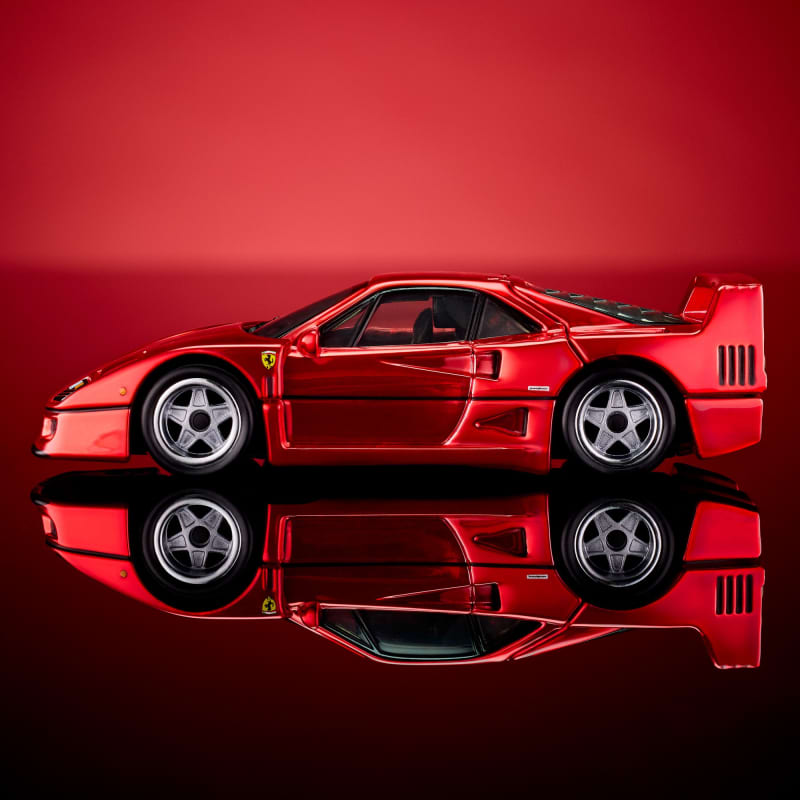 HotWheels RLC Ferrari F40 Sports Car With Diteling Diecast Model 1:64 Scale Color -Red Line Club Opening Rear Clamshell With Engine Detail And Front Bonnet Premium Car
