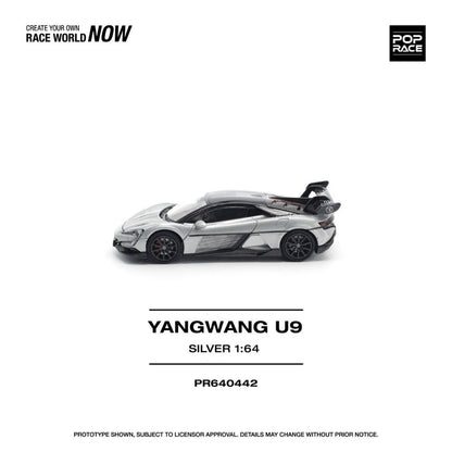 Pop Race PR64-442: Yangwang U9 Silver 1:64 Scale Diecast Model