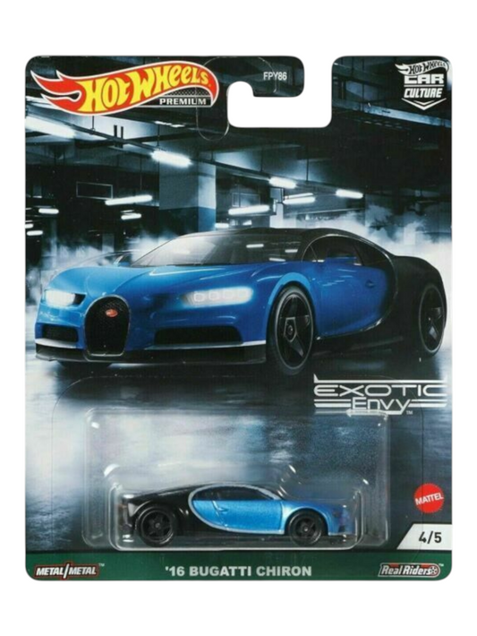 Hotwheels exotic envy 16 Bugatti chiron (blister little damage) imported premium 1:64 Scale