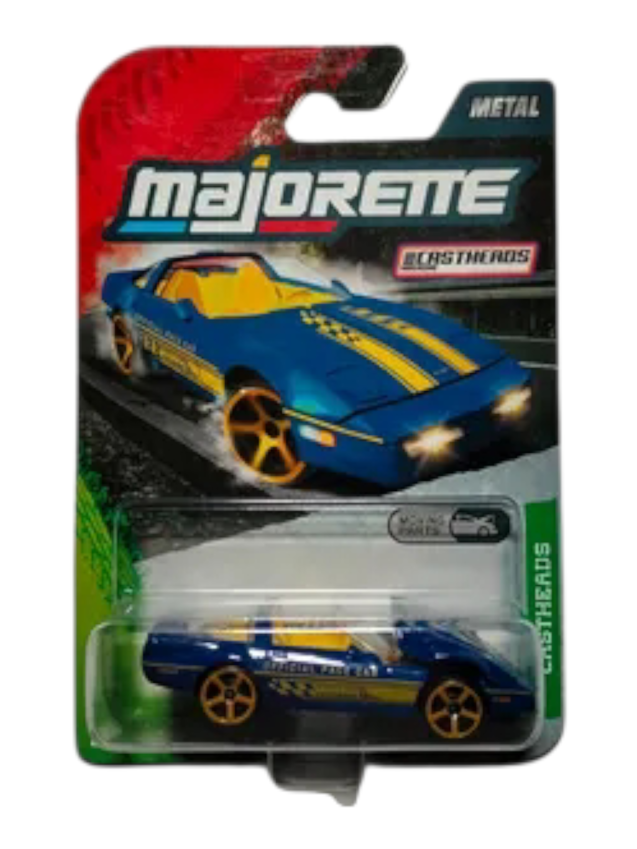Majorette cast heads premium car chevrolet corvette 1990 zr - 1 1:64 Scale 8504100001