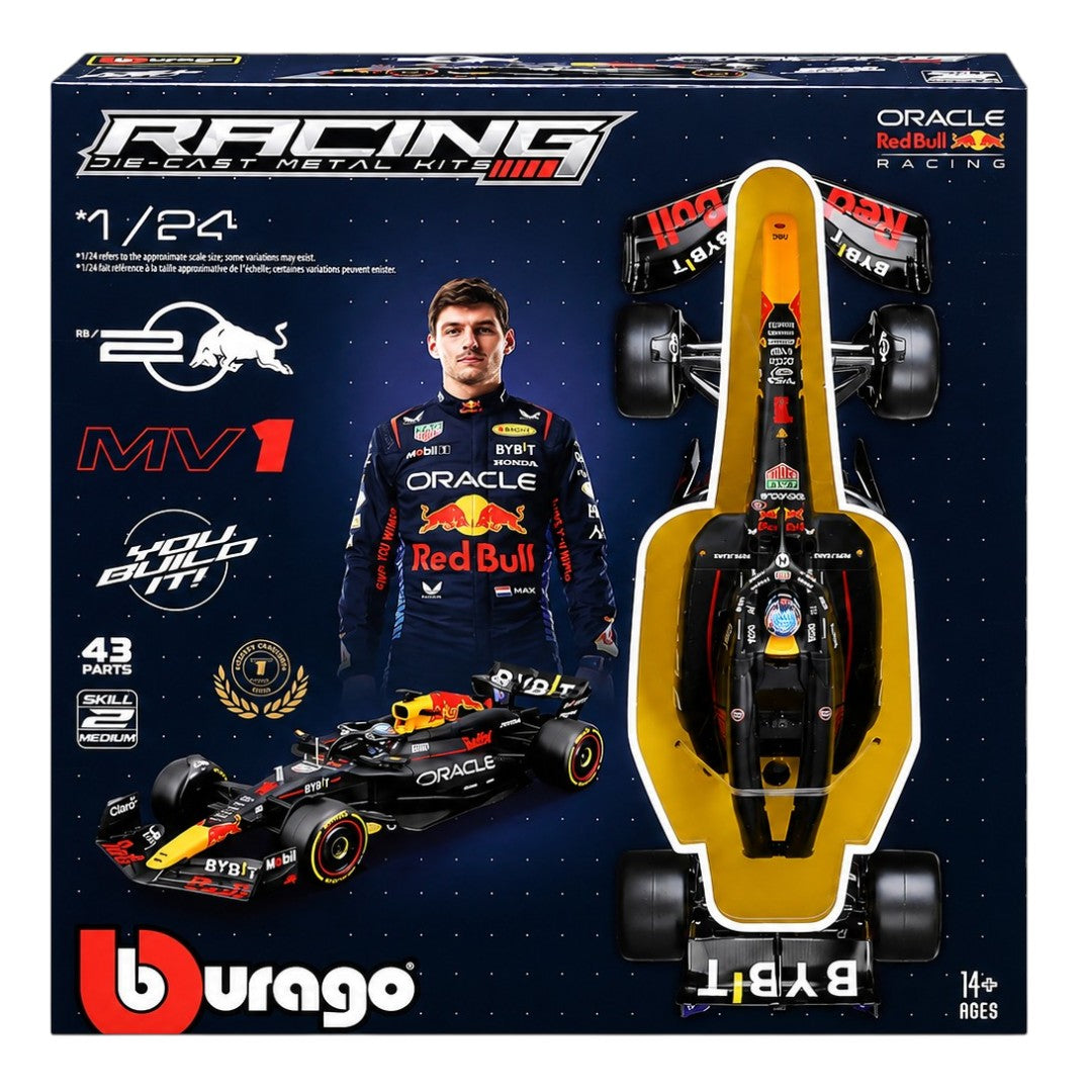 Bburago Oracle Red Bull Racing RB20 No 1. Max Verstappen 2024 Imported 1:64 Scale 43 Parts