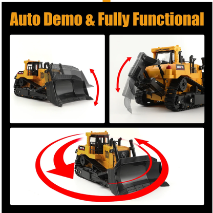 Huina Toys 1554 Remote Control RC Bulldozer Remote Distance 30 - 40 Meters Play Time 20 minutes Charging Time 180 minutes 3.7V 900mAh Rechargeable Battery (Included) 1:16 Scale