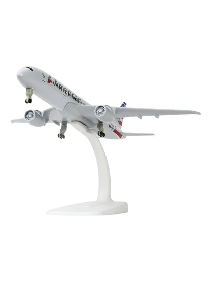 Aircraft model American 787 Diecast Metal Airplane Boeing 787 Model With Display Stand And Landing Wheels (20cm) Scale (No.309)