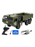 Transporter 2.4G 6WD RC Off-Road Military Truck – 500G Loading Capacity, 6-Wheel Drive, Shock Absorbers & Speed Conversion, Heavy-Duty Remote Control Cargo Truck 1:16 Scale