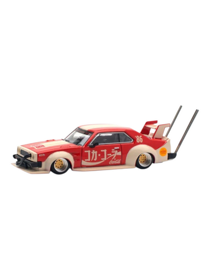 Pop Race PR64-135 x Tiny Coca-Cola Skyline C210 Kaido Racer Bosozoku Style 1:64 Scale
