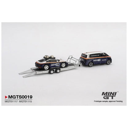 Mini GT #S0019: Porsche 911 Dakar #718 / Volkswagen ID. Buzz Porsche Centrum Gelderland Roughroads Set Imported 1:64 Scale