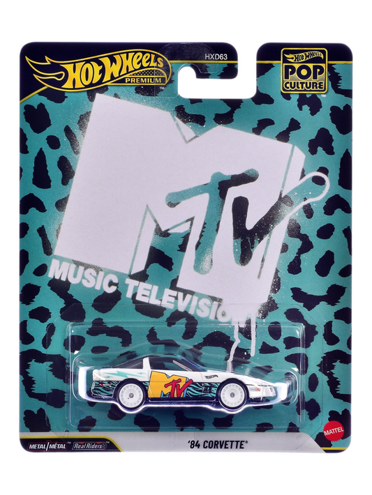 HotWheels Pop Culture MTV 84 Corvette Imported Premium 1:64 Scale