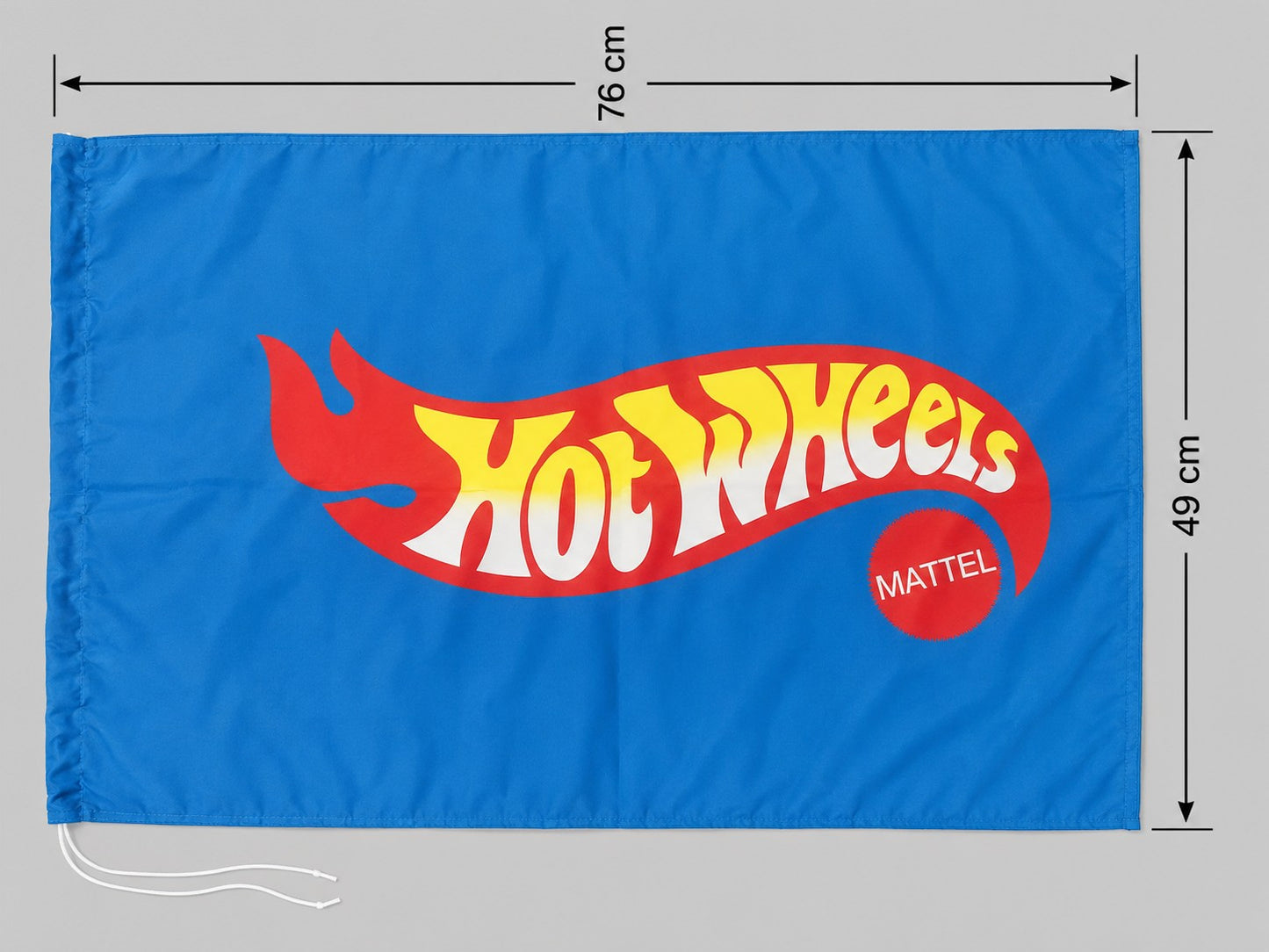 Hot Wheels Mattel Blue Fabric Flag Banner with Drawstring | Wall Hanging Display Flag | 76 x 49 cm