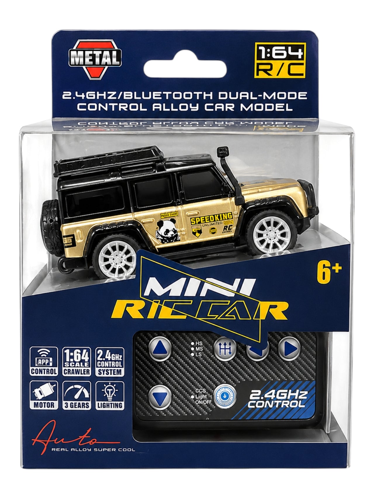 1:64 Scale Mini RC Car –Remote Control Alloy Crawler with 2.4GHz & Bluetooth Dual-Mode Control 1:64 Scale