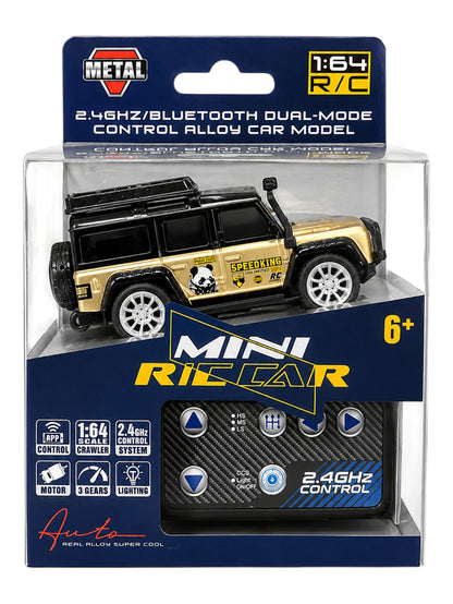 1:64 Scale Mini RC Car –Remote Control Alloy Crawler with 2.4GHz & Bluetooth Dual-Mode Control 1:64 Scale