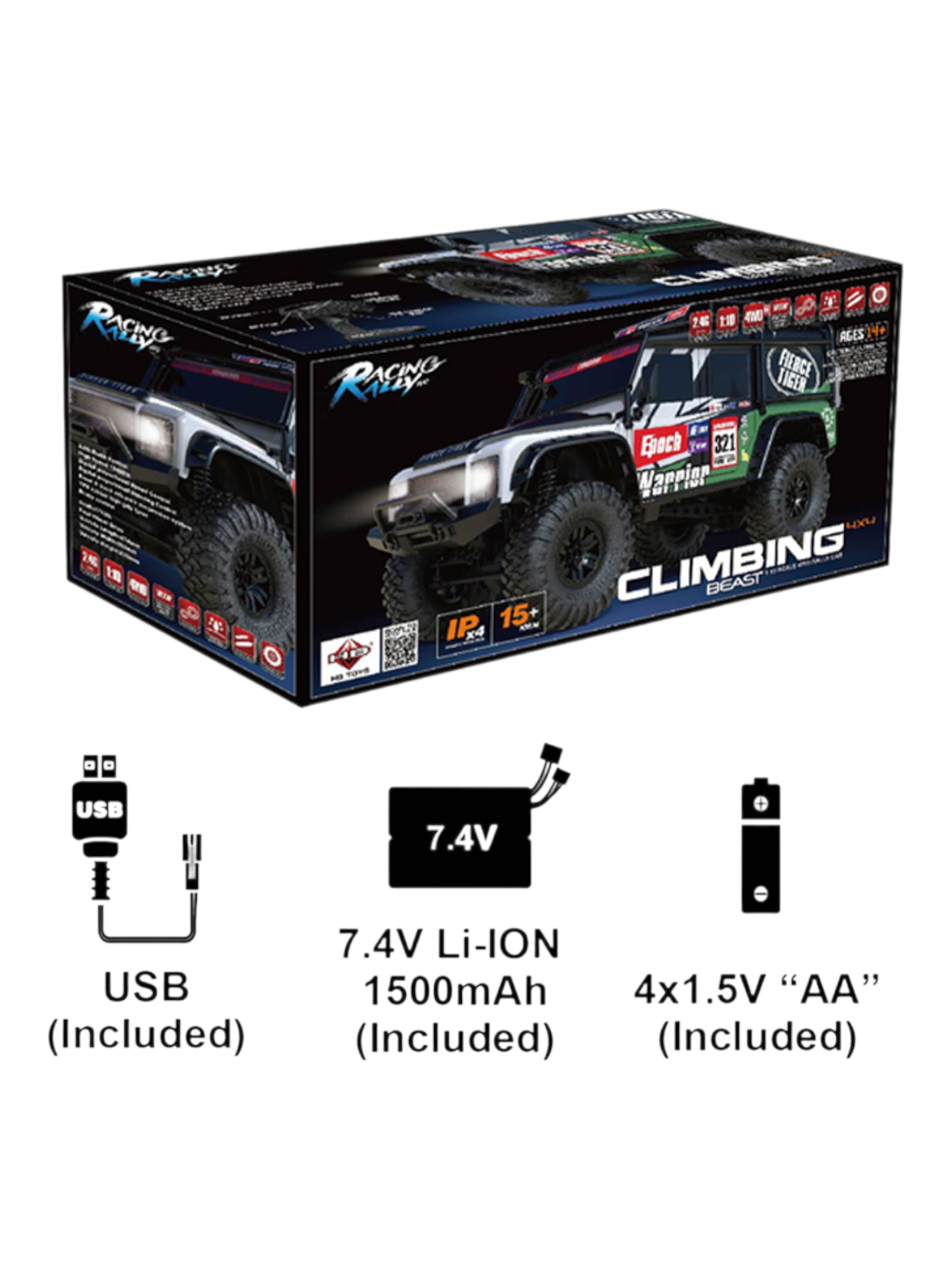 Racing Rally Car Front Rear Independent Suspension System Proportional Throttle & Steering Control Off-Road Climbing  Beast  1:10 Scale 2.4G 4WD 4×4 Remote Control car