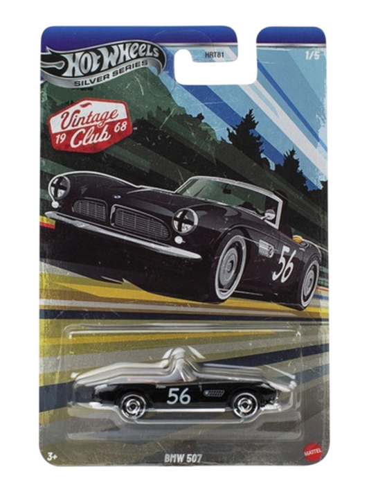 HotWheels Silver Series Vintage Club 1968 BMW 507 Imported Card Art Mainline 1:64 Scale