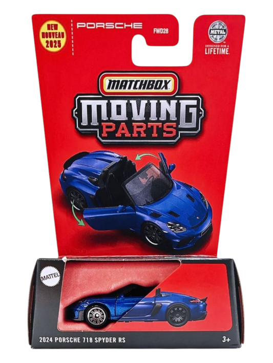 Matchbox Moving Parts 2024 Porsche 718 Spyder RS Imported Mainline 1:64 Scale