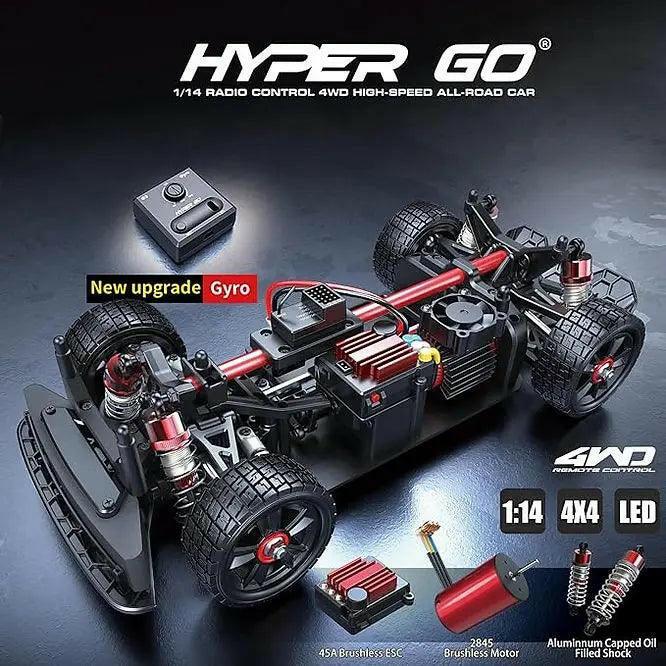 MJX Hyper Go 14302 Upgraded version Brushless RC Drift Car 1:14 Scale Radio Control 4WD High speed All Road Car Speed Up to 42km