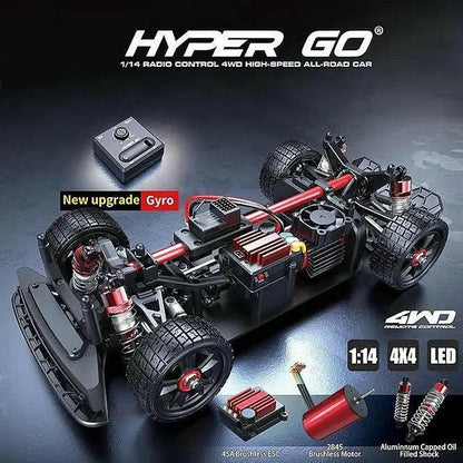 MJX Hyper Go 14302 Upgraded version Brushless RC Drift Car 1:14 Scale Radio Control 4WD High speed All Road Car Speed Up to 42km
