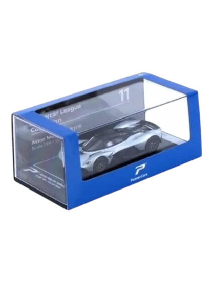Postercars Hypercar League Collection Aston Martin Valkyrie 1:64 Scale / Skyfall Silver ( No 11 )