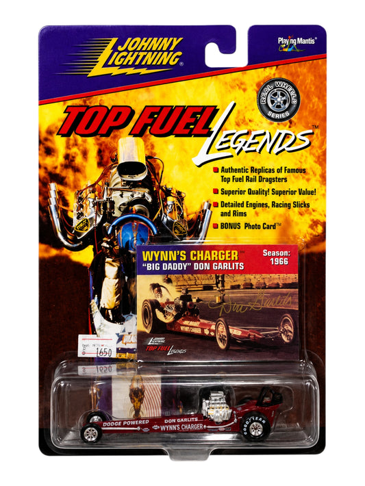Johnny Lightning Top Fuel Legends Diecast Model 'Wynn's Charger "Big Daddy" Don Garlits ( Season-1966 ) Walton , Cerny And Moody Don Moody ( Season-1972 ) 1:64 Scale