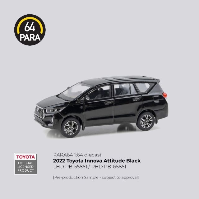 Para64 2022 Toyota Innova Attitude Black Global Exclusive Imported 1:64 Scale