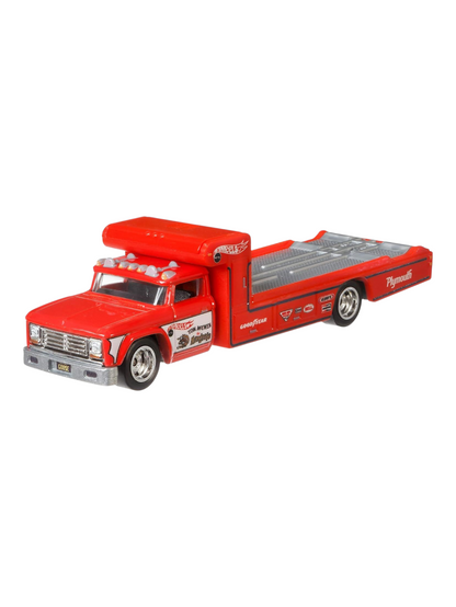 HotWheels Car Culture Team Transport Plymouth Duster Funny Car Retro Big #5 Imported 1:64 Scale