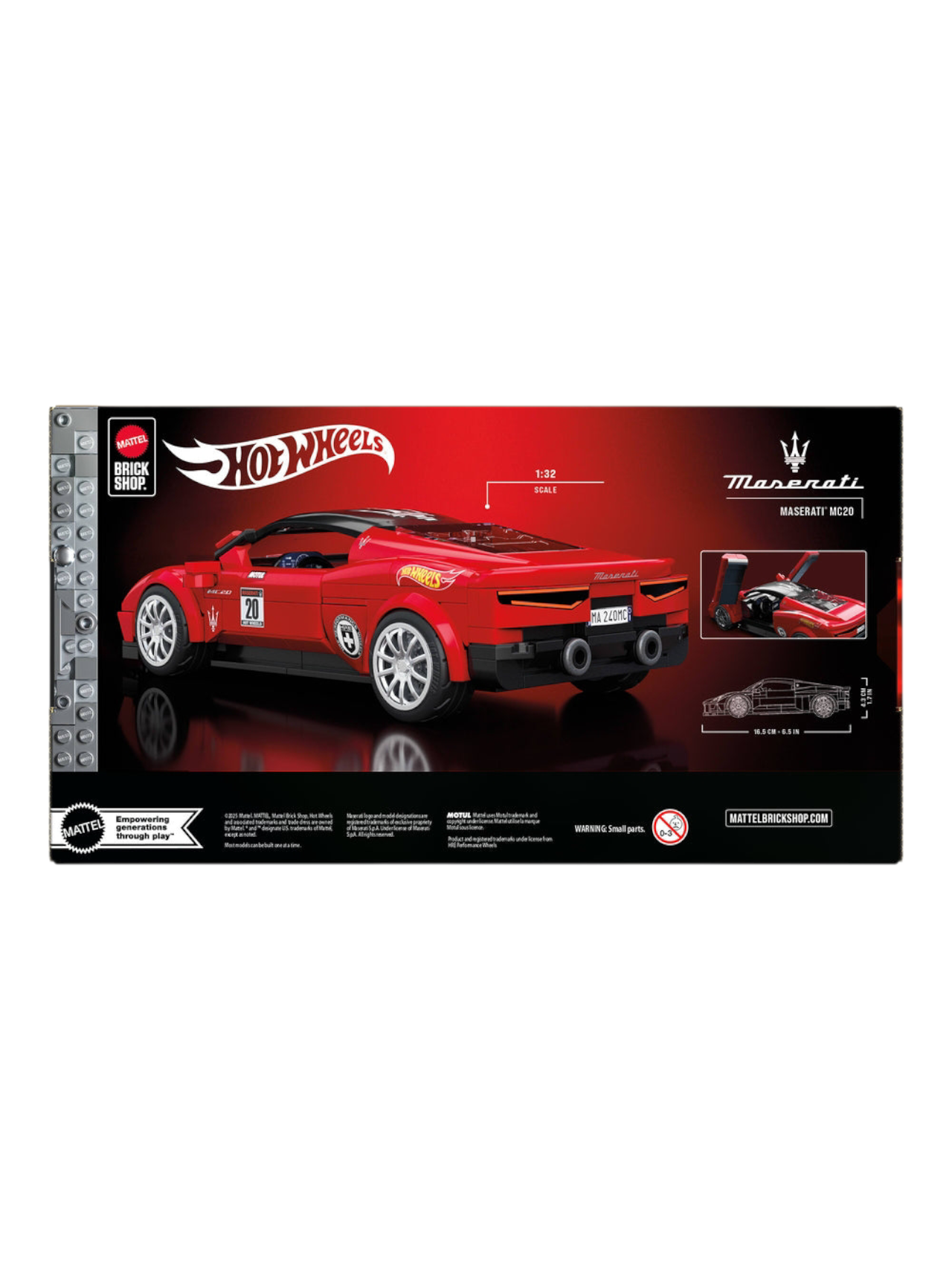 Mattel Brick Shop HotWheels Maserati MC20 Building Set 1:32 Scale