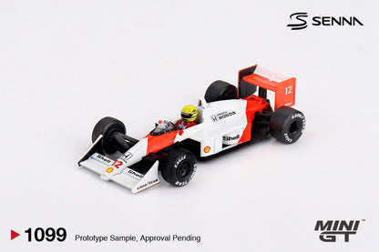 Mini GT (No-1099) McLaren MP44 #12 Ayrton Senna 1988 Japanese Grand Prix Winner 1:64 Scale Diecast Model