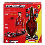 Bburago Racing Ferrari SF-24 No.55 Carlos Sainz F1 Model Kit (2024)  Formula 1 Imported 1:64 Scale 44 Parts.