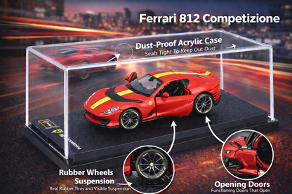 Bburago ferrari 812 competizione die-cast model with acrylic display case 1:64 Scale