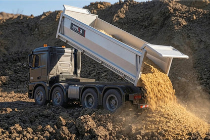 Huina Toys 1536 PRO 1:14 Scale RC Alloy Dump Truck 13 Function 2.4GHz (Remote Control) Truck Heavy Duty Construction Vehicle With Metal Dump LED Light