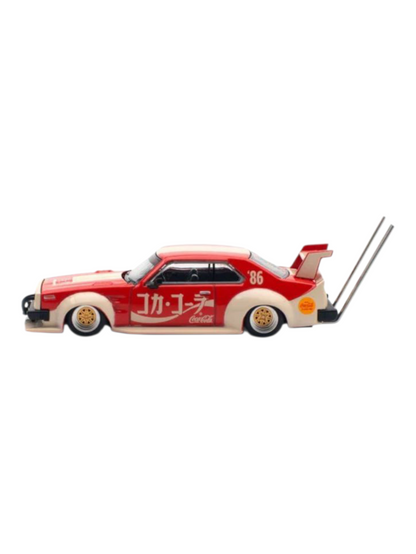 Pop Race PR64-135 x Tiny Coca-Cola Skyline C210 Kaido Racer Bosozoku Style 1:64 Scale