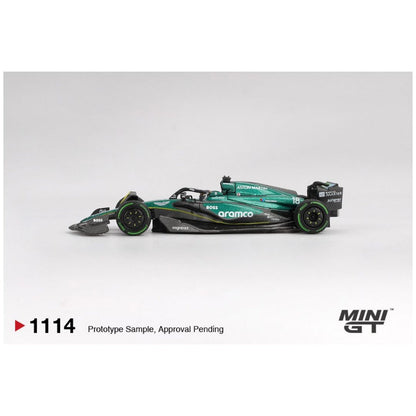 Mini GT Aston Martin AMR24 #18 2024 F1 Canadian GP Lance Stroll (No.1114) 1:64 Scale